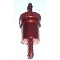 Benzinefilter - Aluminium - Rood - 6 mm Aansluiting