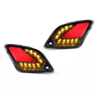 Paar Knipperlichten Achter MOTO NOSTRA (2014-2018) LED Volglicht Met Positielicht (E-keurmerk)- Vespa GT, GTL, GTV, GTS 125-300 Gerookt