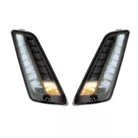 Paar Knipperlichten Voor MOTO NOSTRA 2K22 (-2014) Dynamisch LED Sequentieel Licht Dagrijlicht (E-markering) Vespa GT, GTL, GTV, GTS 125-300 Gerookt