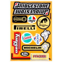Stickerset o.a. Bridgestone/Castrol/Pirelli 12-Delig 