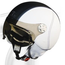 Helm Nau Course Leather Line N350 Zwart/Wit